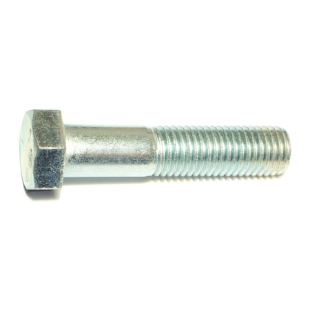 Grade 5, 3/4-10 Hex Head Cap Screw, Zinc Plated Steel, 3-1/2 In L, 20 PK